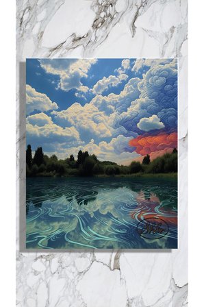 Tekli Dikey Kanvas Tablo, Yağlı Boya Efektli Doğa, Van Gogh, Dekoratif Kanvas Duvar Tablosu