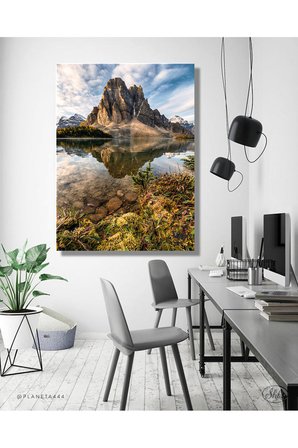 Tekli Dikey Kanvas Tablo, Kayalık Dağlar, Doğa Manzarası, Dekoratif Kanvas Duvar Tablosu