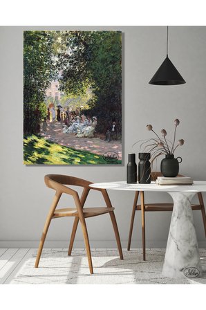Tekli Dikey Kanvas Tablo, Claude Monet, Monceau Parkı ,Poster, Dekoratif Kanvas Duvar Tablosu