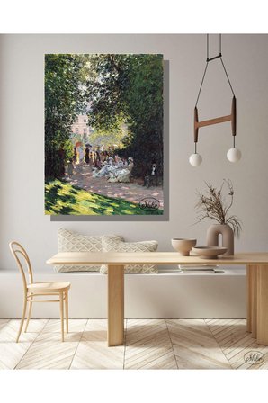 Tekli Dikey Kanvas Tablo, Claude Monet, Monceau Parkı ,Poster, Dekoratif Kanvas Duvar Tablosu