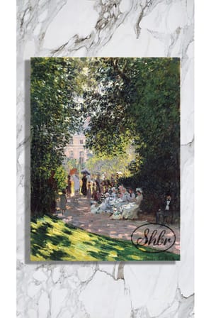 Tekli Dikey Kanvas Tablo, Claude Monet, Monceau Parkı ,Poster, Dekoratif Kanvas Duvar Tablosu