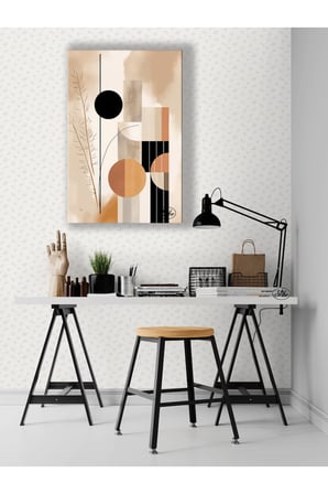 Tekli Dikey Kanvas Tablo Bohem Tasarım Modern Minimalist Doğal Renkler Kanvas Duvar Tablosu