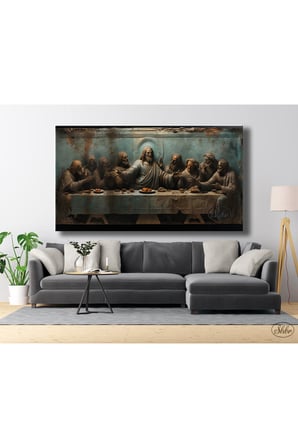 Tekli, Yatay, Kanvas, Dekoratif, Duvar, Tablosu, Philippe De Champaigne, Son Akşam Yemeği,