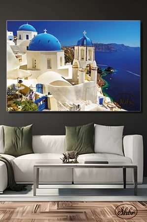 Tekli, Yatay, Kanvas, Dekoratif, Duvar, Tablosu , Yunan Adaları, Santorini, Yunanistan,