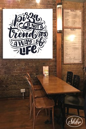 Tekli Kare Kanvas Dekoratif Duvar Tablosu Pizzacı Kafe Pastahane Fast Food