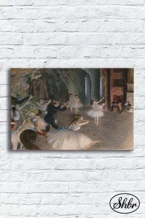 Tekli Yatay Kanvas Dekoratif Duvar Tablosu Salon Yatak Odası Kafe Ofis Edar Degas Bale