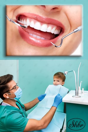 Tekli Yatay Dekoratif Kanvas Tablo Dişçi Ağız Ve Diş Sağlığı Poliklinik Hastahane Diş Bakımı