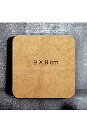 Mutlu Yıllar - Yılbaşı - Yeni Yıl - Merry Christmas Temalı Ahşap Bardak Altlığı Seti 6 Adet