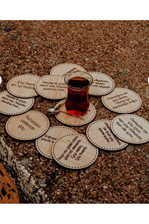 Bardak altlığı 12'li Çay Sözleri