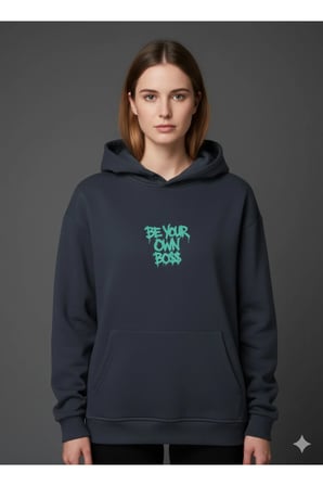 Lenithra Thomas Shelby Sırt Baskılı Unisex Oversize Hoodie Füme / S
