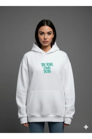 Lenithra Thomas Shelby Sırt Baskılı Unisex Oversize Hoodie Beyaz / XL