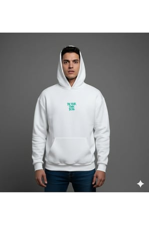 Lenithra Thomas Shelby Sırt Baskılı Unisex Oversize Hoodie Beyaz / M