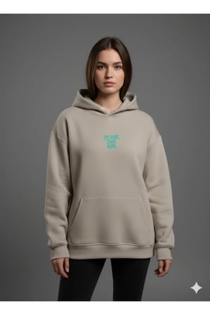 Lenithra Thomas Shelby Sırt Baskılı Unisex Oversize Hoodie Bej / L