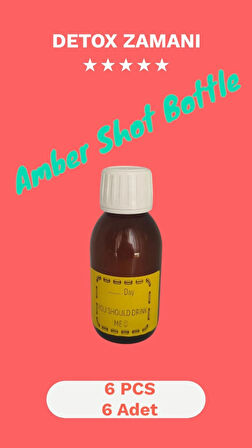 6 Adet Detox Şişesi Ginger Shot Amber Cam Çok Amaçlı 100ML