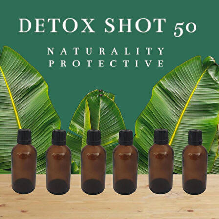 6 Adet Detox Şişesi Ginger Shot Amber Cam Çok Amaçlı 50ML