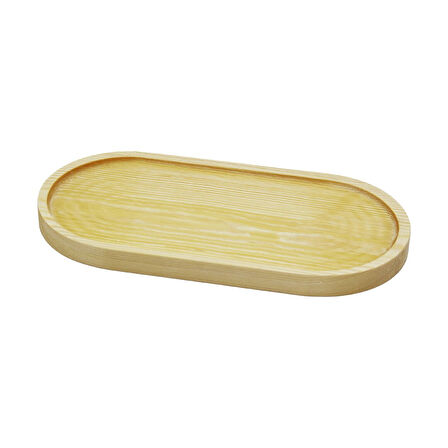 OVAL   AÇIK RENK=SADE  AHŞAP YAĞDANLIK ALTLIK  25X12.5CM (4593)