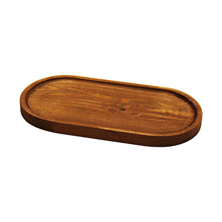 OVAL   KOYU RENK=KAHVERENGİ  AHŞAP YAĞDANLIK ALTLIK  25X12.5CM (4593)