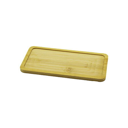 DİKDÖRTGEN  AHŞAP BAMBU YAĞDANLIK ALTLIK  MİNİ TEPSİ   20X10X0.8CM (4593)