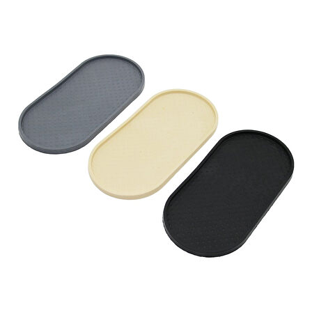 DÜZ   OVAL   RENKLİ SİLİKON  YAĞDANLIK - SABUNLUK ALTLIK  12 X 24.5CM (4593)