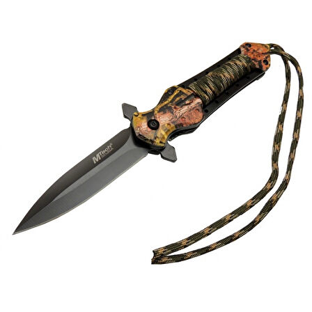 4267 Çok Renkli Kamp Çakı 21cm - Yarı Otomatik, İpli