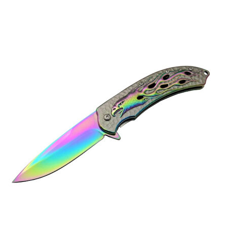 Kartal  Rainbowi TK 21 cm Kamp / Outdoor Çakı  - Yarı Otomatik, Kutulu