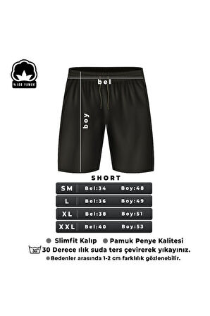 Uyguntarz Tasarım Baskılı Pamuk Unisex Penye Short