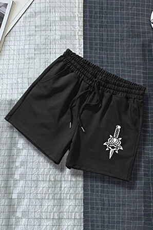 Uyguntarz Tasarım Baskılı Pamuk Unisex Penye Short