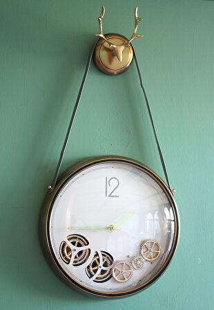 Çarklı Geyikli Duvar Saati