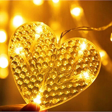 Kalp Perde Led Işık 6 Sıra 12 Adet Gün Işığı