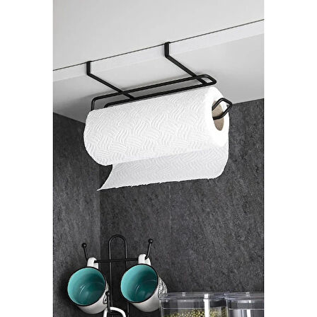 Siyah Dolap İçi Kağıt Havluluk Askı