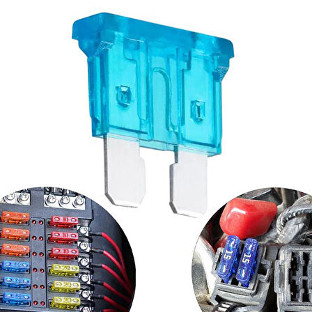 15 Amper Aşırı Yük Ve Kısa Devre Koruma Bıçaklı Oto Sigortası (100Lü Paket)