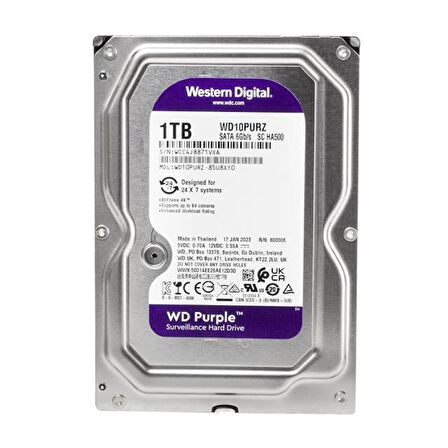 Western Digital Purple Wd10Purz 1 Tb Sata 6Gb/S 7-24 Güvenlik Harddisk