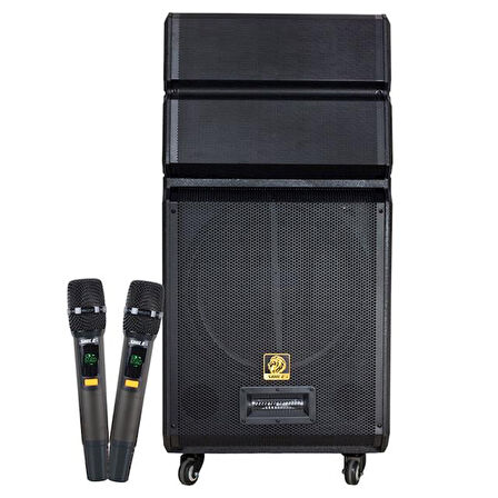 Shile Sl-1612B İki El Mikrofonlu-Kumandalı Usb/Sd/Bt/Fm Taşınabilir Hoparlör