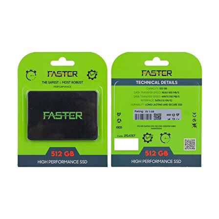 Faster Fs-512 Sata3 512 Gb Ssd 550/510 Mb/S Harddisk