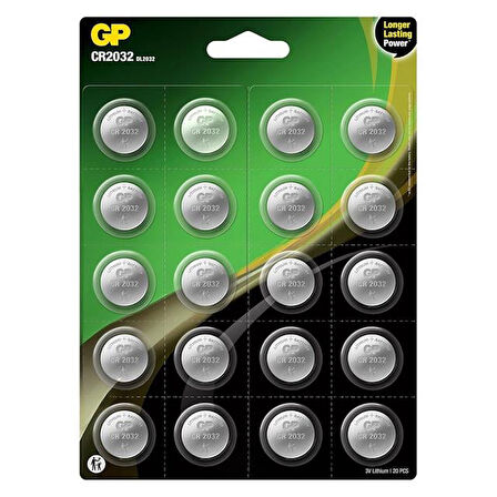 Gp Cr2032 Dl2032 Lityum 20'Li Para Pil (Gp Cr2032-2Caı20)