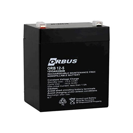 Orbus Orb12-5 12 Volt 5 Amper Kuru Akü (90X70X101 Mm)