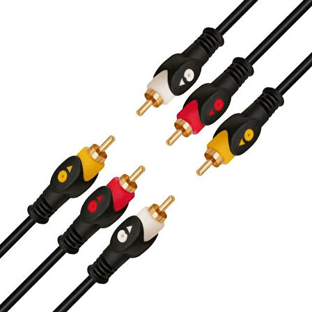 Elektromer 3 Rca - 3 Rca 20 Metre Kablo