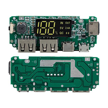 Weko Wk-22852 Lityum Pil Şarj Modülü Dijital Ekranlı Üç Port 5V-2.4A