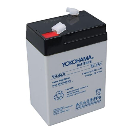 Yokohama Yh-64.0 6 Volt - 4 Amper Işıldak Aküsü (70X48101 Mm)