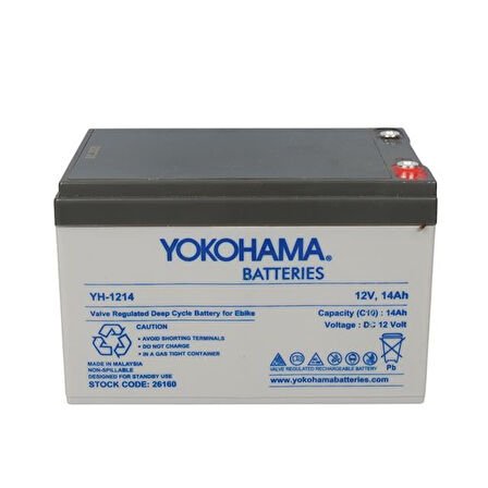 Yokohama Yh-121.4 12 Volt - 14 Amper Elektrikli Bisiklet Aküsü (150X95X98 Mm)