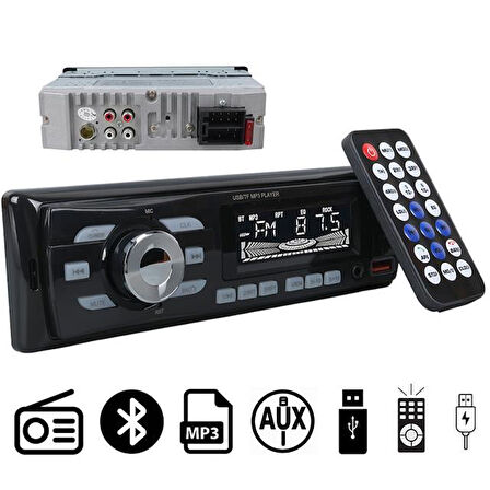 Carstar Cs-930 Çift Usb/Sd/Fm/Aux/Bluetooth Kumandalı Oto Teyp 4X60 Watt