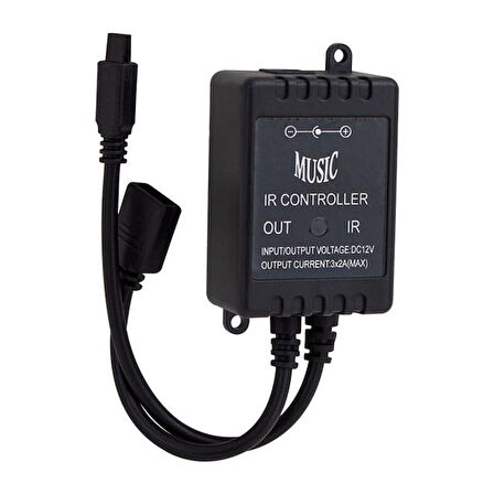Ir Kontrol Kumandalı Renk Değiştiren Müziğe Sese Duyarlı Rgb Led Kontrol Cihazı