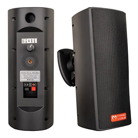Magicvoice Mv-26 2X7,5 Cm 50W 3 Yollu Siyah Sütun Hat Trafolu Hoparlör 2'Li Takım