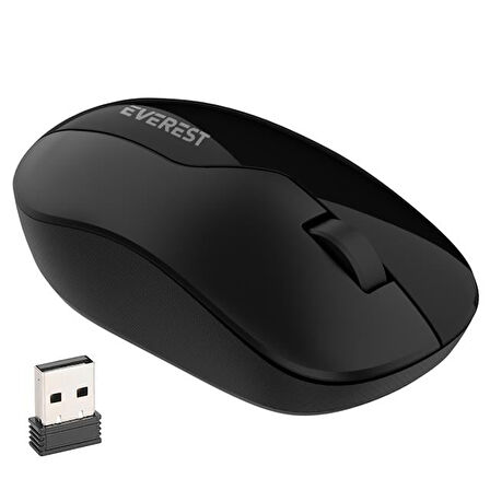 Everest Smw-973 Usb Siyah 2.4Ghz 1200Dpı Kablosuz Optik Mouse 5 Metre Menzilli
