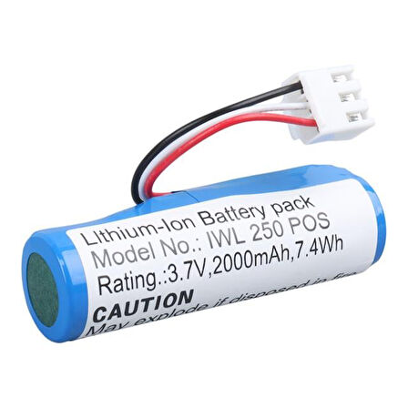 Efcell Iwl250 3.7 Volt 2000Mah 18650 Lityum Lı-Ion Pos Cihazı Terminal Pili (12X7Mm 3 Pin Soketli)