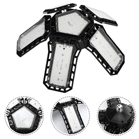 Ledx Ayarlanabilir Açılı 5 Kanatlı 148 Smd Ledli Projektör Işığı 60W 6600 Lumen E27 32Cm Çap