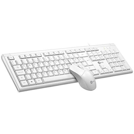 Lecoo Cm101 Usb Kablolu Türkçe Q Klavye - Mouse Set Beyaz