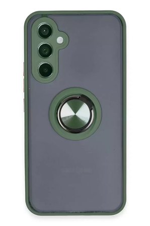 Newface Galaxy A34 5G Kılıf Montreal Yüzüklü Silikon Kapak - Yeşil