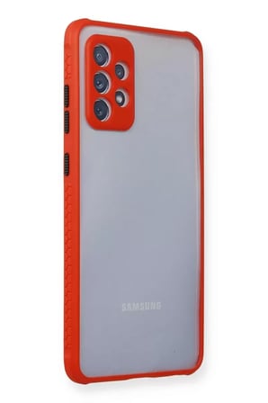 Galaxy A72 Kılıf Miami Şeffaf Silikon - Kırmızı