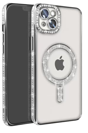 İphone 15 Joke Simli Magneticsafe - Gümüş